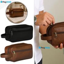 MAE - Necessaire Masculina Grande Organizadora Couro bolsa porta objeto Viagem Trabalho Academia