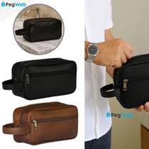 MAE - Necessaire Masculina Grande Organizadora Couro bolsa porta objeto Viagem Trabalho Academia