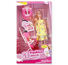 Mãe Reborn+Bebê+Carrinho boneca tipo Barbie grávida brinquedo infantil - Click diversão