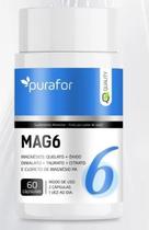 Mag 6 magnesios 60caps 500mg - purafor Mag 6 magnesios 60caps 500mg - purafor