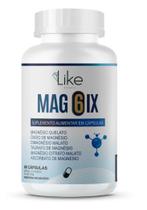 Mag 6ix Like Brasil 6 Tipos de Magnésio Quelato Taurato Malato Citrato 60 Cápsulas Suplemento Alimentar