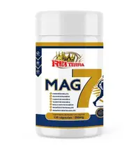Mag 7 Magnésio Malato, Cloreto, Citrato, Bisglicinato, Taurato, Creatina Quelato Rei Terra 120 Cápsulas de 500 mg