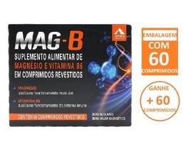 MAG-B (magnésio + Vitamina B6) KIT caixa com 60 comprimidos GANHE mais 60 comprimidos