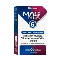 Mag Plus 6 Suplemento Herbamed Alto Teor De Magnesio 60 Capsulas