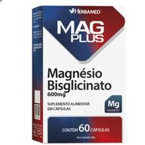 Mag Plus Magnesio Bisglicinato Mg 600mg 60 Capsulas Herbamed