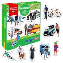 Magdum 58, ímãs de geladeira para crianças, transporte e profissão