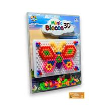 Magic Blocos 3D Toyking Quadro de Encaixe Branco Brinquedo Didatico e Recreativo