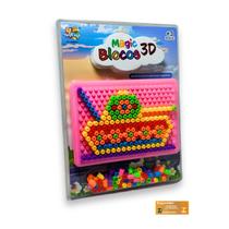 Magic Blocos 3D Toyking Quadro de Encaixe Rosa Brinquedo Didatico e Recreativo