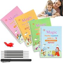 Magic Practice Copybook Yezow para crianças com conjunto de canetas (4 livros)