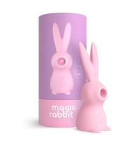 Magic Rabbit 3 em 1 Sugador de Clitóris Estimulador de Lingua e Vibração 7 Intensidades Recarregável A Sós Rosa