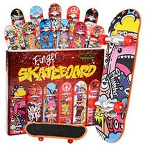Magicat Finger Skateboards para Crianças, Adolescentes - 12 Cool Finger Boards - Fingerboard Pack para Festa - Mini Jogos de Skate de Brinquedo para Meninos, Meninas - Lembrancinhas de Festa de Skate, Fingerboards Give Away