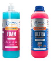 MagilClean Foam Gloss Com Ultra Limpador AutoClean Solução Completa Brilho e Proteção MagilClean Foam Gloss Com Ultra Limpador AutoClean Solução Completa Brilho e Proteção