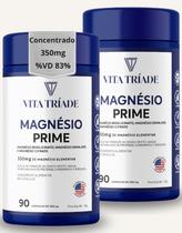 Magnésio 350mg concentrado Bisglicinato, Dimalato E Citrato 180 Cápsulas Kit 2x