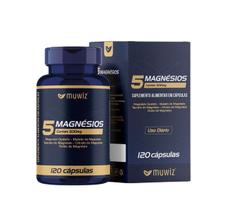 Magnésio 5 Fontes 500mg 120 Cápsulas Muwiz