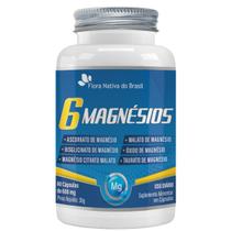 Magnésio 6 Tipos Flora Nativa do Brasil 60 Cápsulas Suplemento com Alta Absorção
