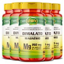 Magnesio dimalato de magnésio malato 60 caps unilife kit 5