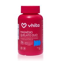 Magnésio Dimalato Quelato e Magnésio Bisglicinato com Vitamina B6 300mg 60 Cápsulas Vhita