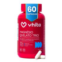 Magnésio Dimalato Quelato, Taurato e Bisglicinato 3 em 1 com Vitamina B6 320mg Vhita, 60 cápsulas