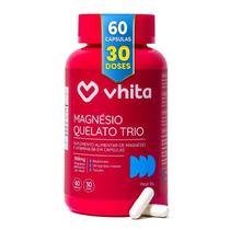 Magnésio Dimalato Quelato, Taurato e Bisglicinato 3 em 1 com Vitamina B6 350mg Vhita, 60 cápsulas