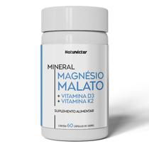 Magnésio Dimalato Vitaminas D3 + K2 Suplemento Alimentar Natural 60 Cápsulas 100% Puro Concentrado