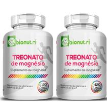 Magnésio L- Treonato 500Mg 120Cps Kit 2 Frascos Bionutri - Biontri