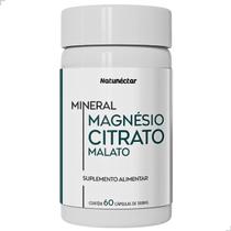 Magnésio Malato e Citrato 60 Capsulas 500mg Natunéctar Alta absorção Complexo 2 em 1 Sem sabor