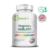 Magnesio Quelato 100% Puro 500mg 120 Cápsula Maxima Absorção Bionutri