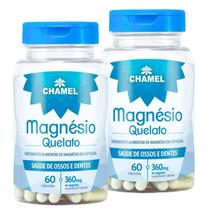 Magnésio Quelato - 2 frascos com 60 Cápsulas CHAMEL