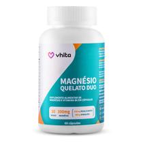 Magnésio Quelato Duo Vhita Dimalato e Bisglicinato com Vitamina B6 para melhor absorção 60 cápsulas de 300mg