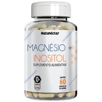 Magnésio Quelato + Inositol Suplemento Natural 60 Cápsulas Concentrado Vitamina Mineral 100% Puro