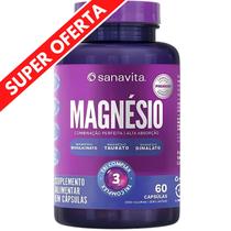 Magnésio Sanavita Bisglicinato Taurato Tri Complex 60 Cápsulas Bem estar Geral Músculos e Saúde Óssea Magnésio Sanavita Bisglicinato Taurato Tri Complex 60 Cápsulas Bem estar Geral Músculos e Saúde Óssea