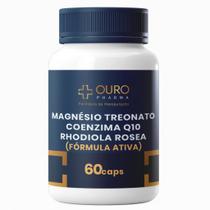 Magnésio Treonato + Coenzima Q10 Co10 + Rhodiola Rosea 60 ou 120 Cápsulas