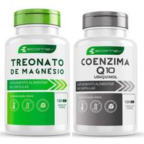 Magnesio Treonato + Coenzima Q10 Ubiquinol Puro 500mg 240Cáps Kit Saude Cognitiva Ecomev