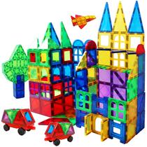 Magnet Building Tiles 130 Pcs 3D Brinquedos Ímãs Blocos Magnéticos Definir Brinquedos Pré-Escolares Presentes para 3 4 5 Anos Meninas e Crianças de Idade. - MAGBLOCK