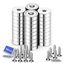 Magnet LOVIMAG, pacote com 36 unidades, neodímio redondo, 13,6 kg com parafusos de 36 mm