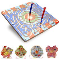 Magnetic Pen Maze Toy Wooden Star em forma de estrela azul para crianças Magnetic Pen Maze Toy Wooden Star em forma de estrela azul para crianças