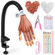 Magnetic Practice Hand Wilfniee para unhas de acrílico com 300 pontas