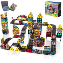 Magnetic Tiles Road Set Magneverse com 2 carros para crianças de 3 anos ou mais Magnetic Tiles Road Set Magneverse com 2 carros para crianças de 3 anos ou mais