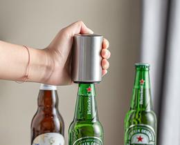 magnético automático abridor de garrafa de cerveja cozinha tampa de aço inoxidável saca-rolhas