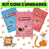 Magnus cat petisco gatos adultos sabores - kit com 3 unidades