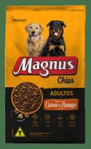 Magnus chips cães adultos sabor carne e frango 15kg