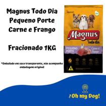 Magnus todo dia cães adultos pequeno porte sabor carne e frango granel 1kg