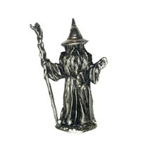Mago Merlin - Cajado de Proteção Espiritual em Estanho - 7cm Mago Merlin - Cajado de Proteção Espiritual em Estanho - 7cm