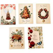 (MAGUI) 50 Cartão De Natal Com Envelope Branco Cartões Natalinos = Design Artesanal Exclusivo