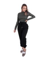 Maia Blusa Manga Longa Decote Costas Com Amarração Em Ribana Cirrê Verde