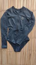 Maiô Adulto Cavado Manga Longa Lycra UV50+ Preto Tamanho:GCor:Preto