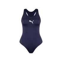 Maiô Adulto Feminino Com Logo Estampada Básico Liso Com Costas Nadador