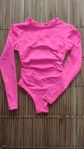 Maiô Adulto Fio Duplo Manga Longa Lycra UV50+ Pink Tamanho:PCor:Pink