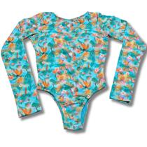 Maiô adulto manga longa proteção solar UV 50+