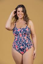 Maiô Alças Fixas Estampado Plus Size